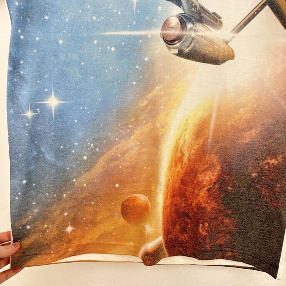 Star Trek T-Shirt Size S All Over Print Enterprise 2013 Jerzees Tee‎ Blank Back - Picture 3 of 8